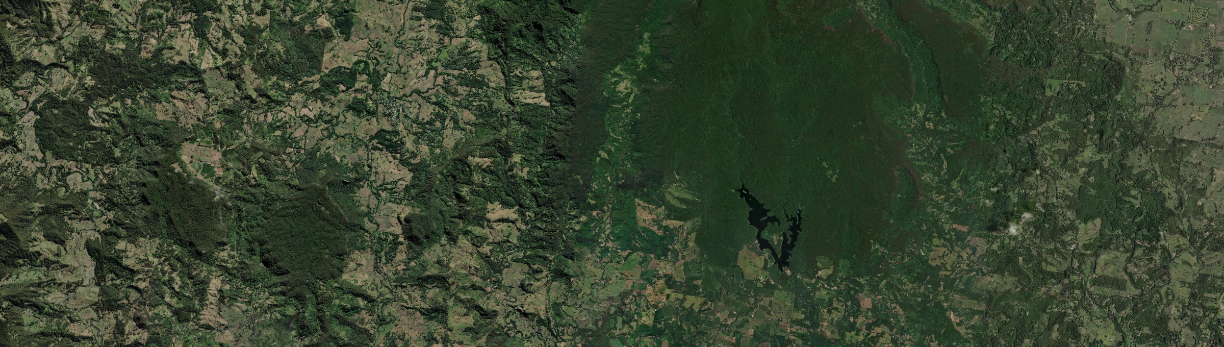 Aerial view of Terania Creek, NSW