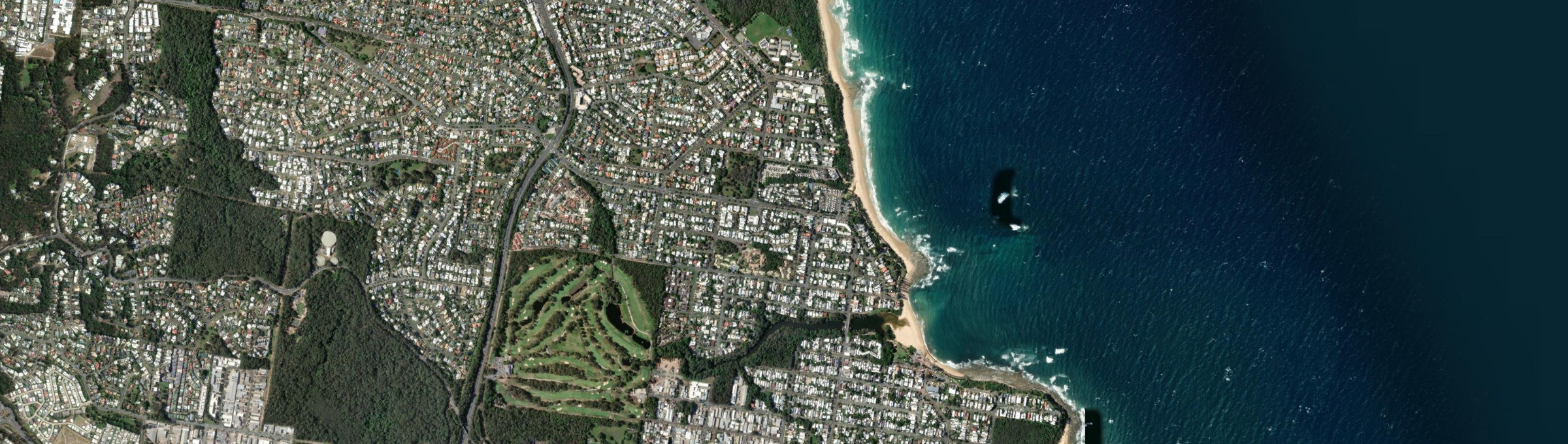 Aerial view of Dicky Beach, QLD