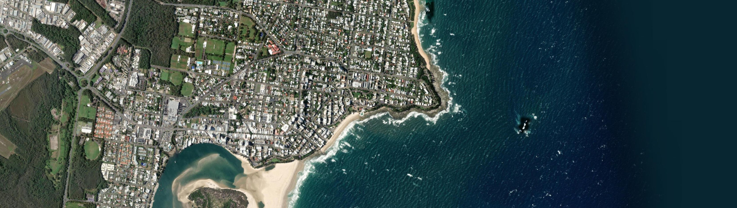 Aerial view of Kings Beach, QLD