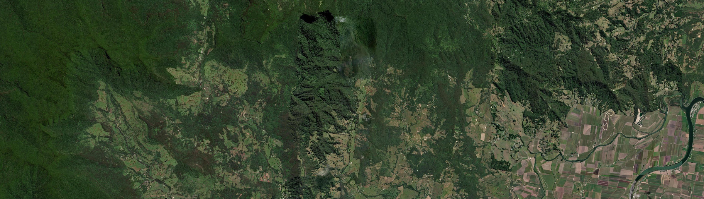 Aerial view of Upper Crystal Creek, NSW