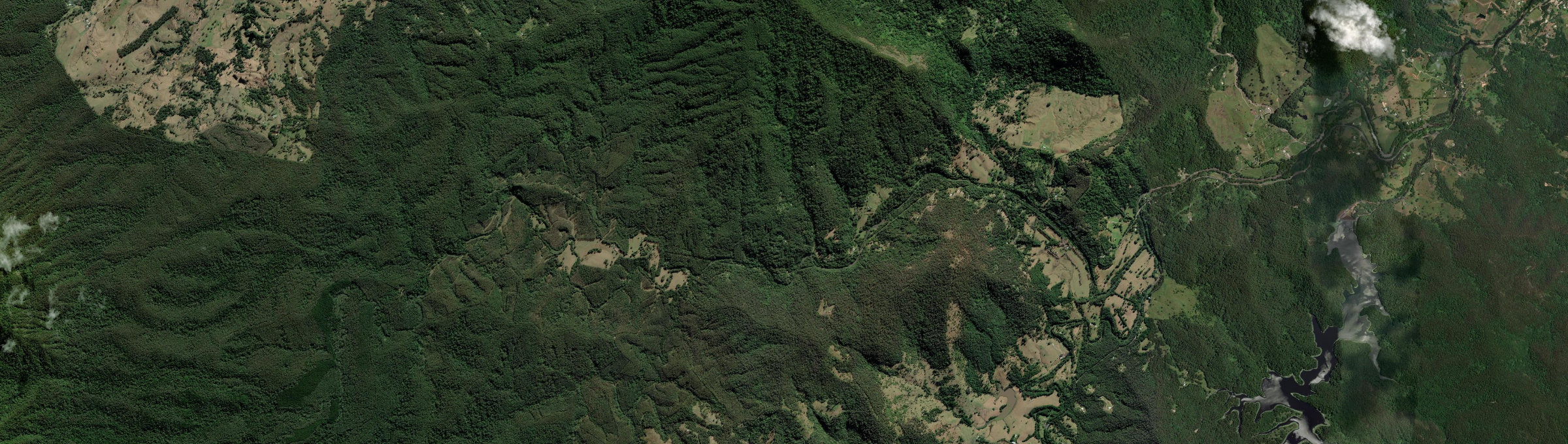 Aerial view of Byrrill Creek, NSW
