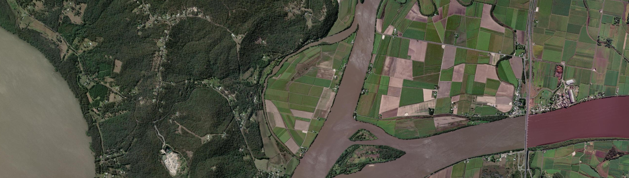 Aerial view of Ashby Island, NSW