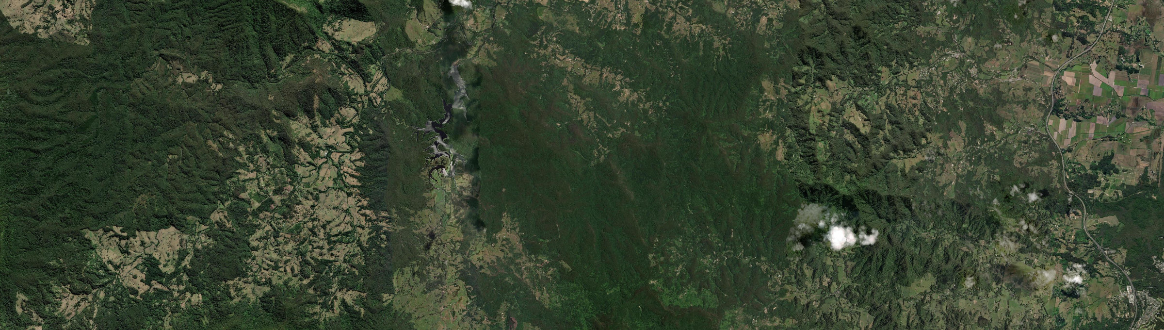 Aerial view of Rowlands Creek, NSW