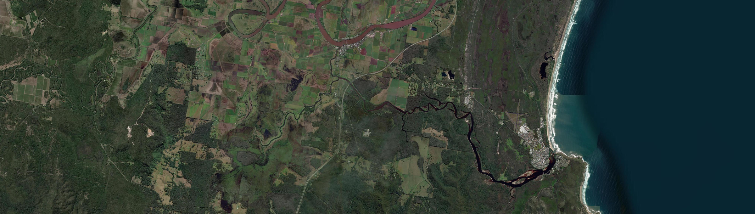 Aerial view of Woodburn (Richmond Valley - NSW), NSW