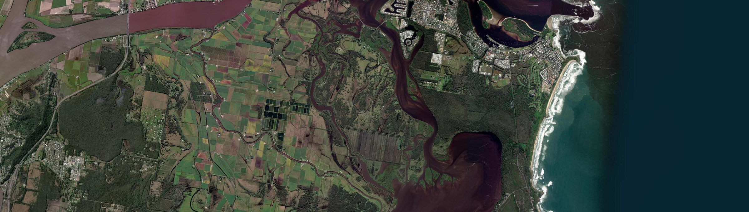 Aerial view of Micalo Island, NSW