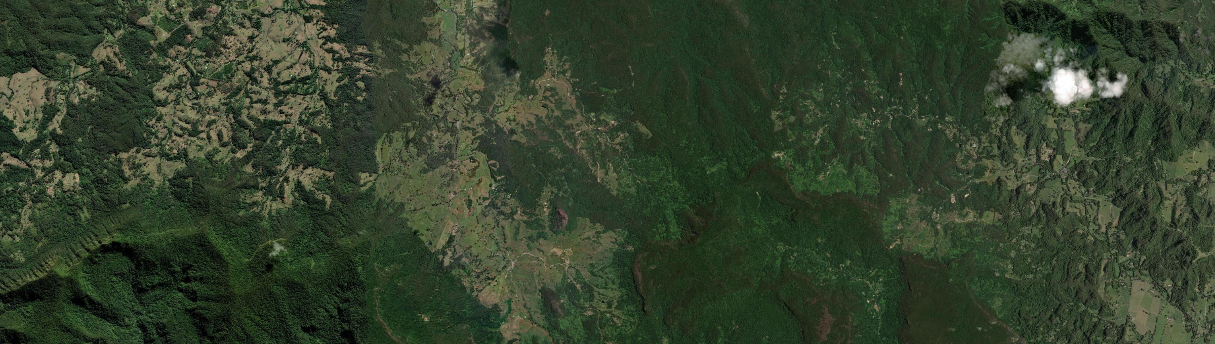 Aerial view of Commissioners Creek, NSW