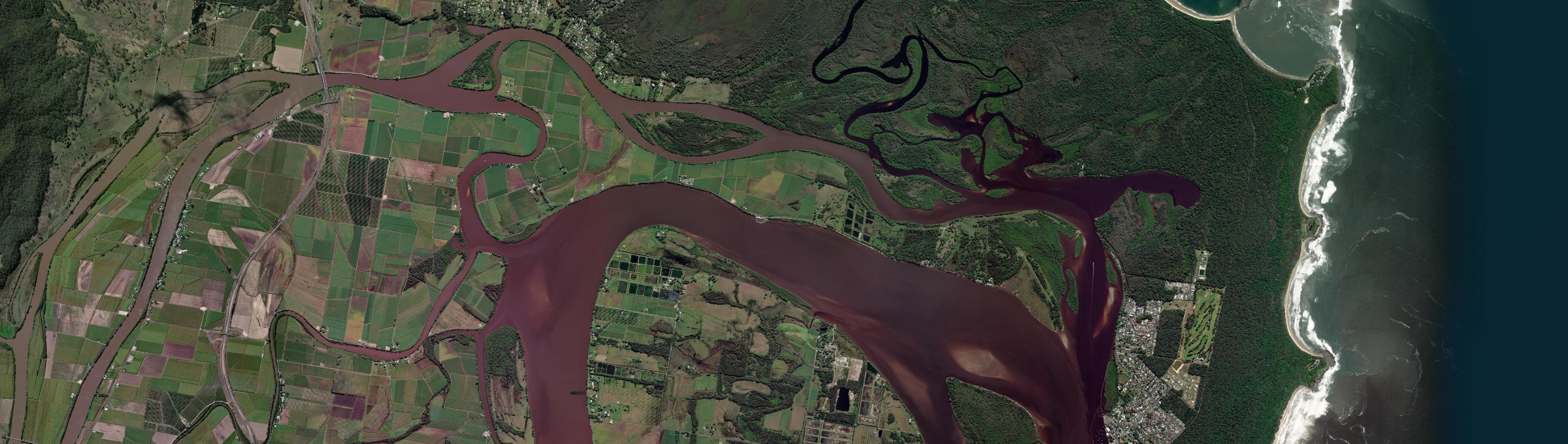 Aerial view of Goodwood Island, NSW
