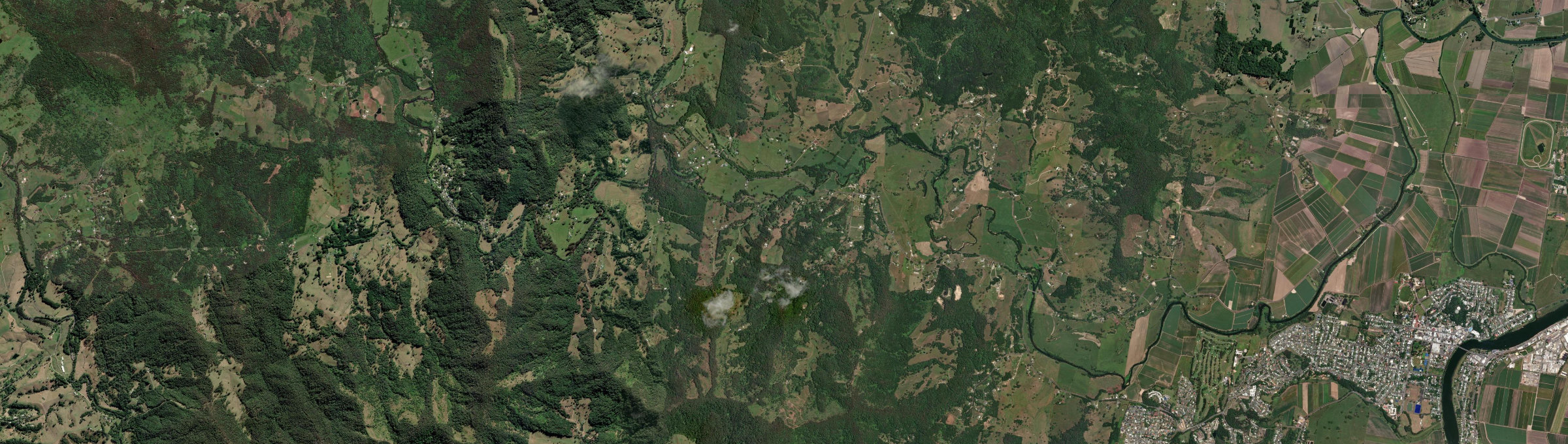 Aerial view of Crystal Creek (NSW), NSW