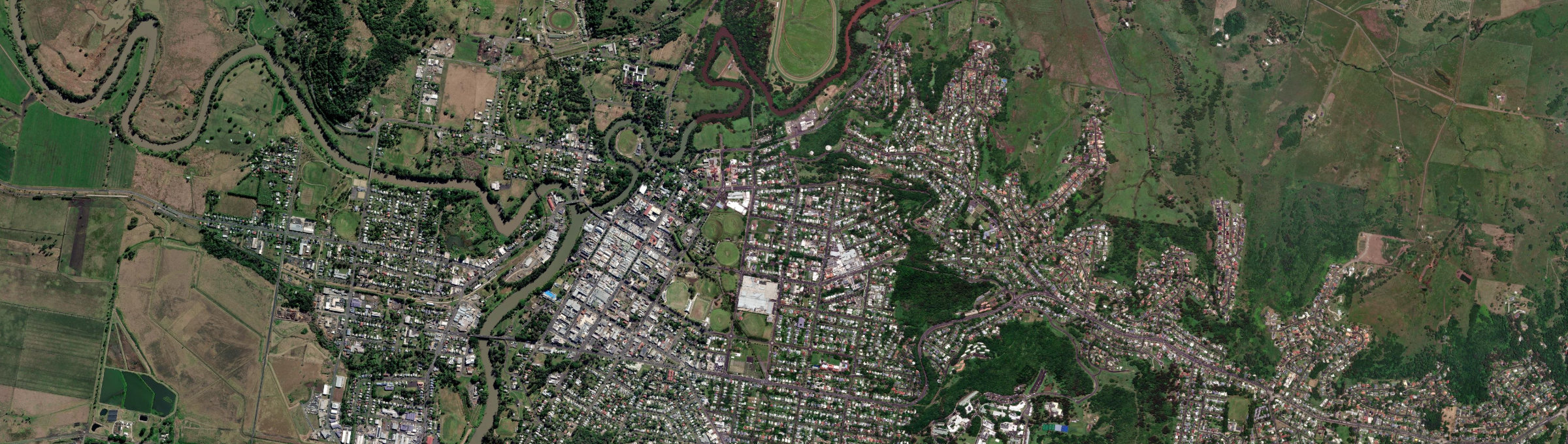 Aerial view of Lismore (NSW), NSW