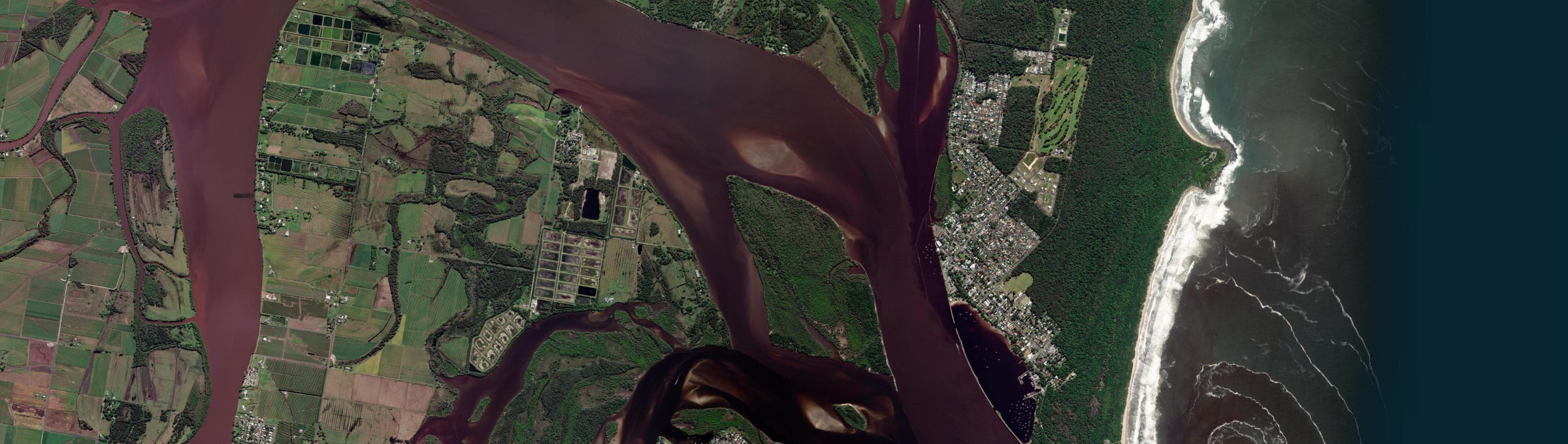 Aerial view of Freeburn Island, NSW