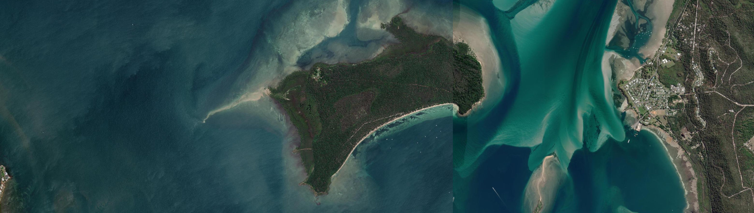 Aerial view of Peel Island, QLD