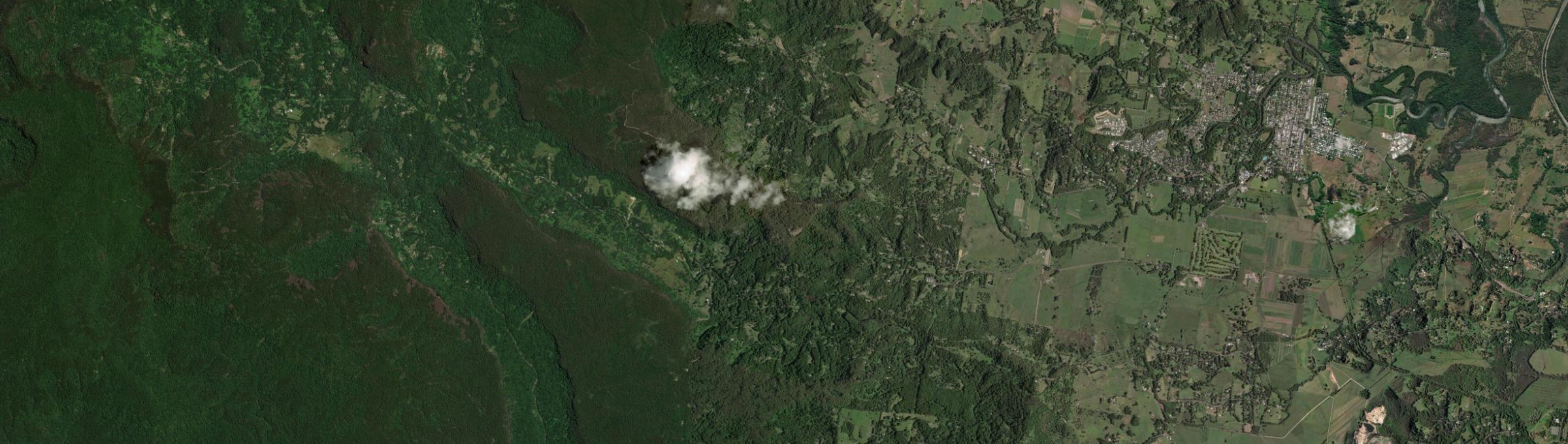 Aerial view of Wilsons Creek, NSW