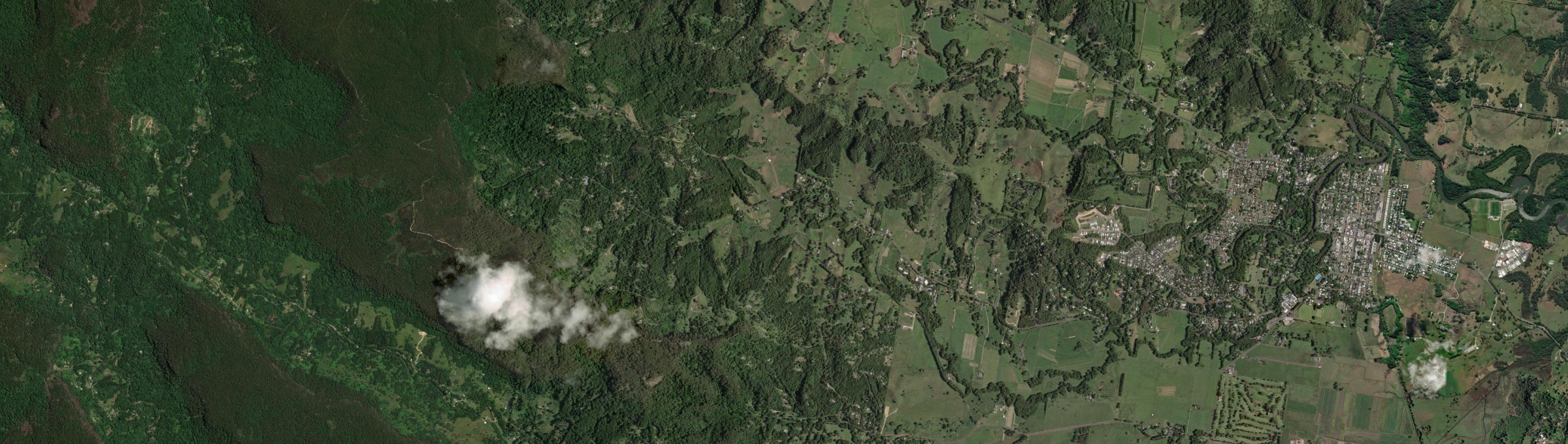 Aerial view of Mullumbimby Creek, NSW