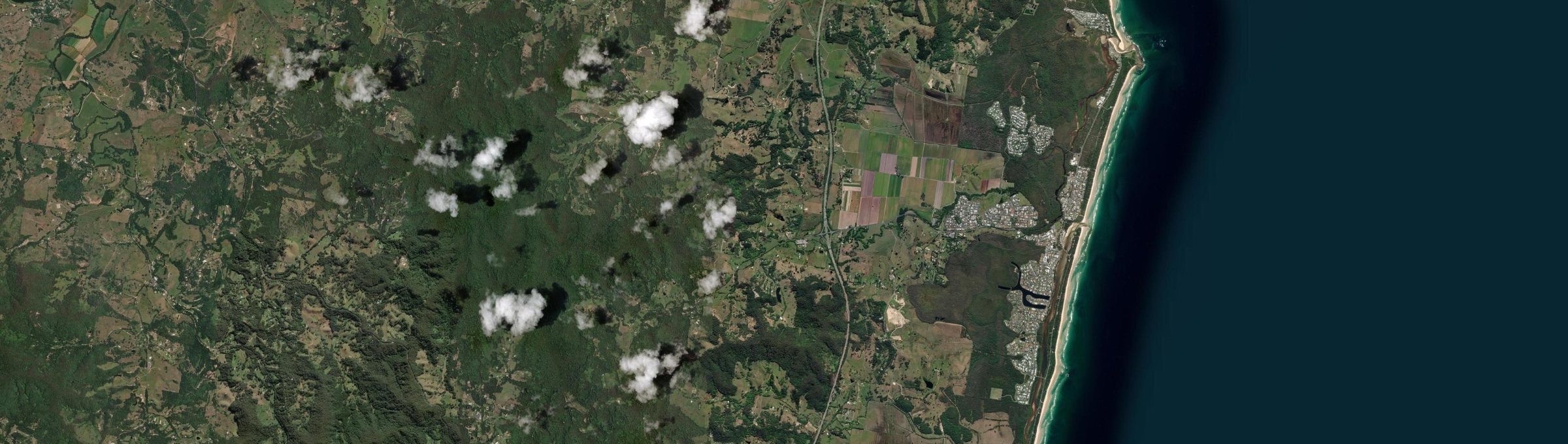 Aerial view of Cudgera Creek, NSW