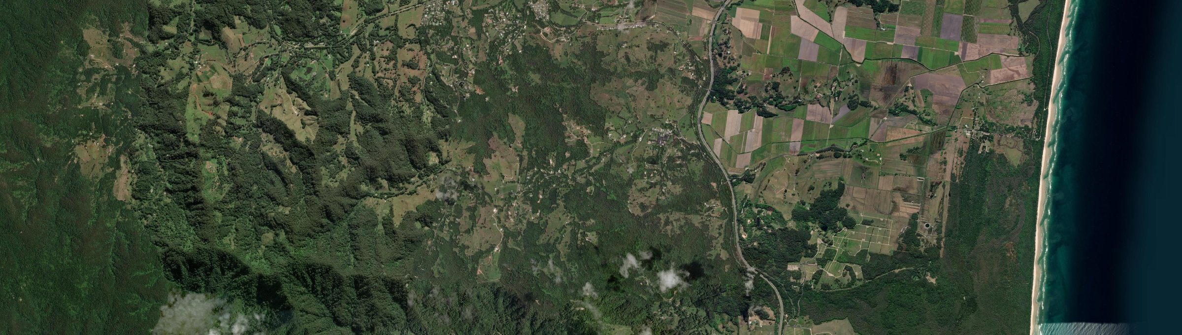 Aerial view of Crabbes Creek, NSW