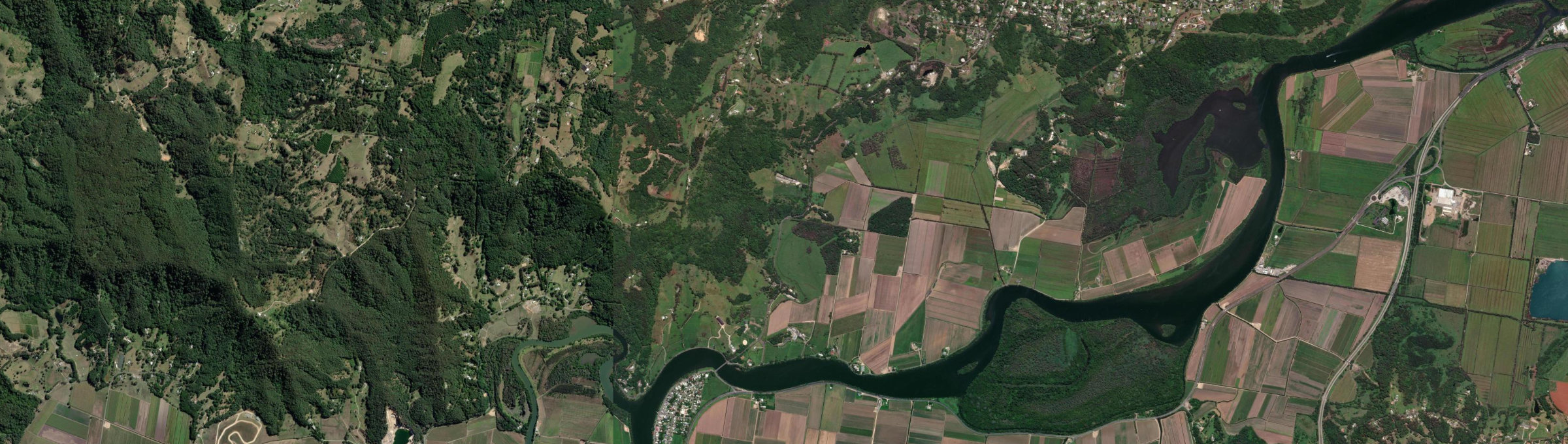 Aerial view of North Tumbulgum, NSW