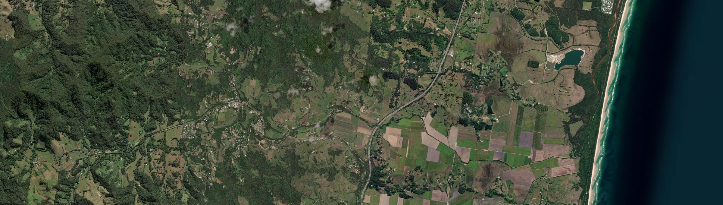 Aerial view of Mooball, NSW