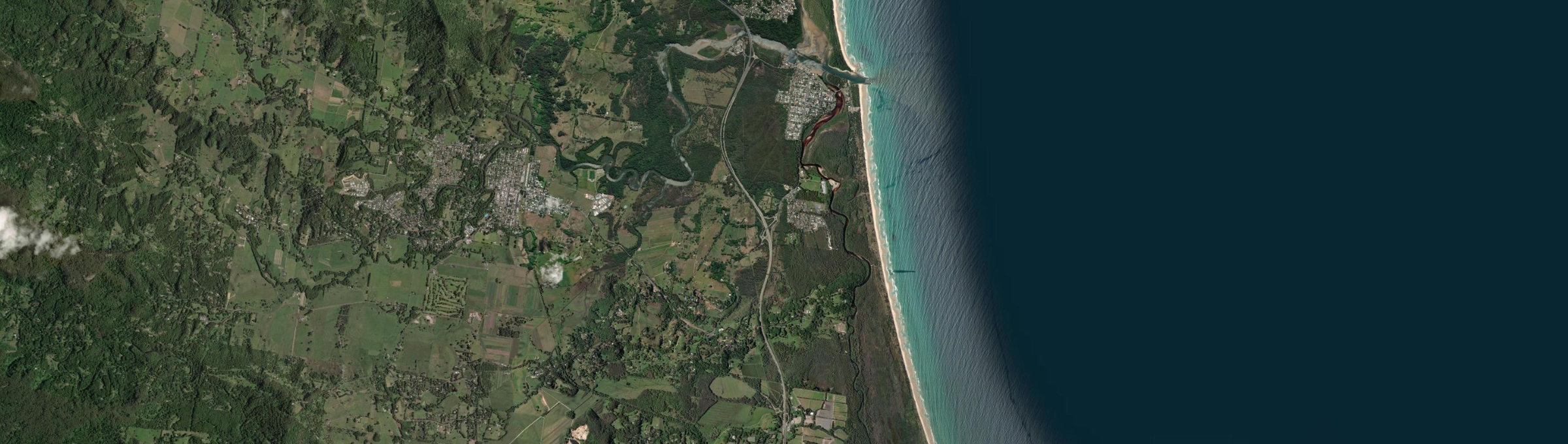 Aerial view of Brunswick Heads, NSW