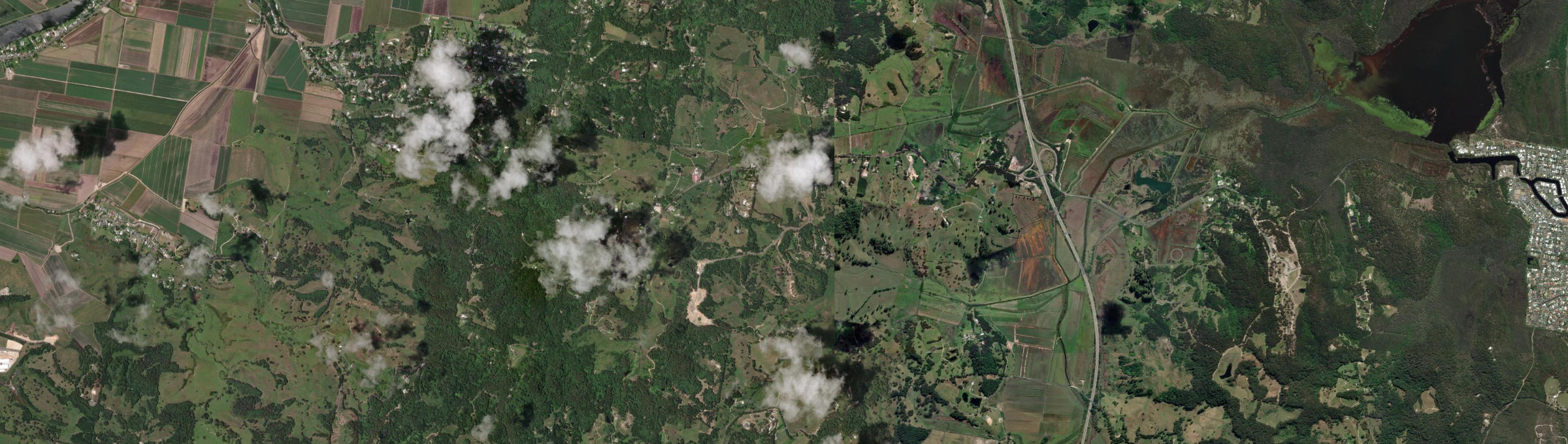 Aerial view of Clothiers Creek, NSW