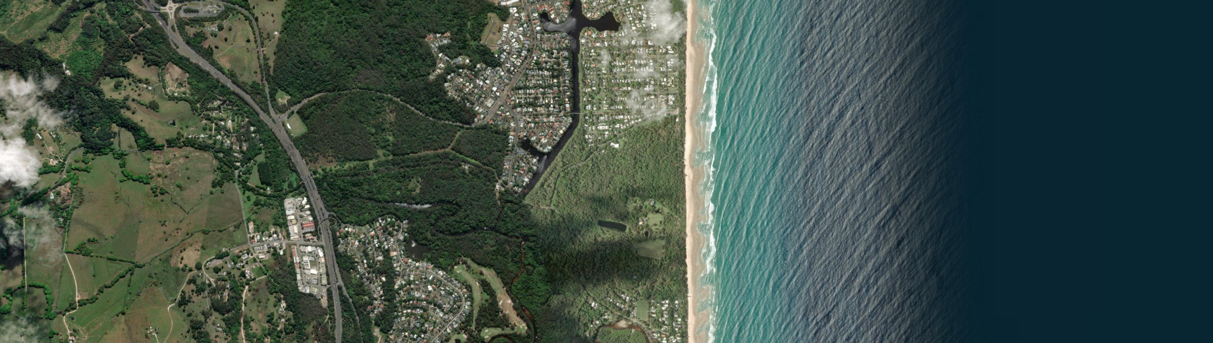 Aerial view of South Golden Beach, NSW