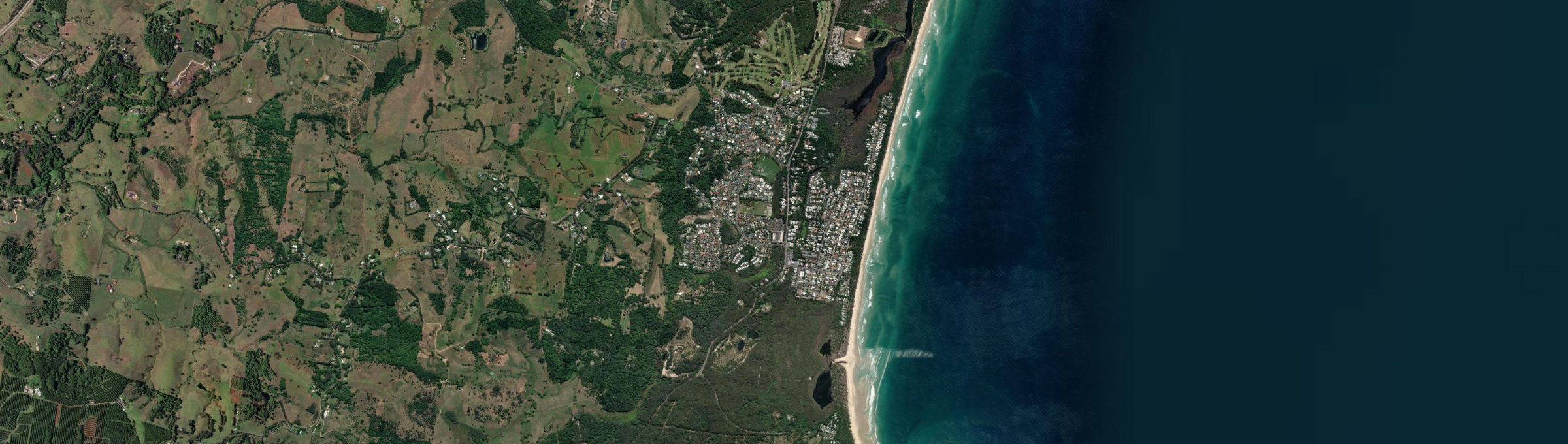Aerial view of Suffolk Park, NSW