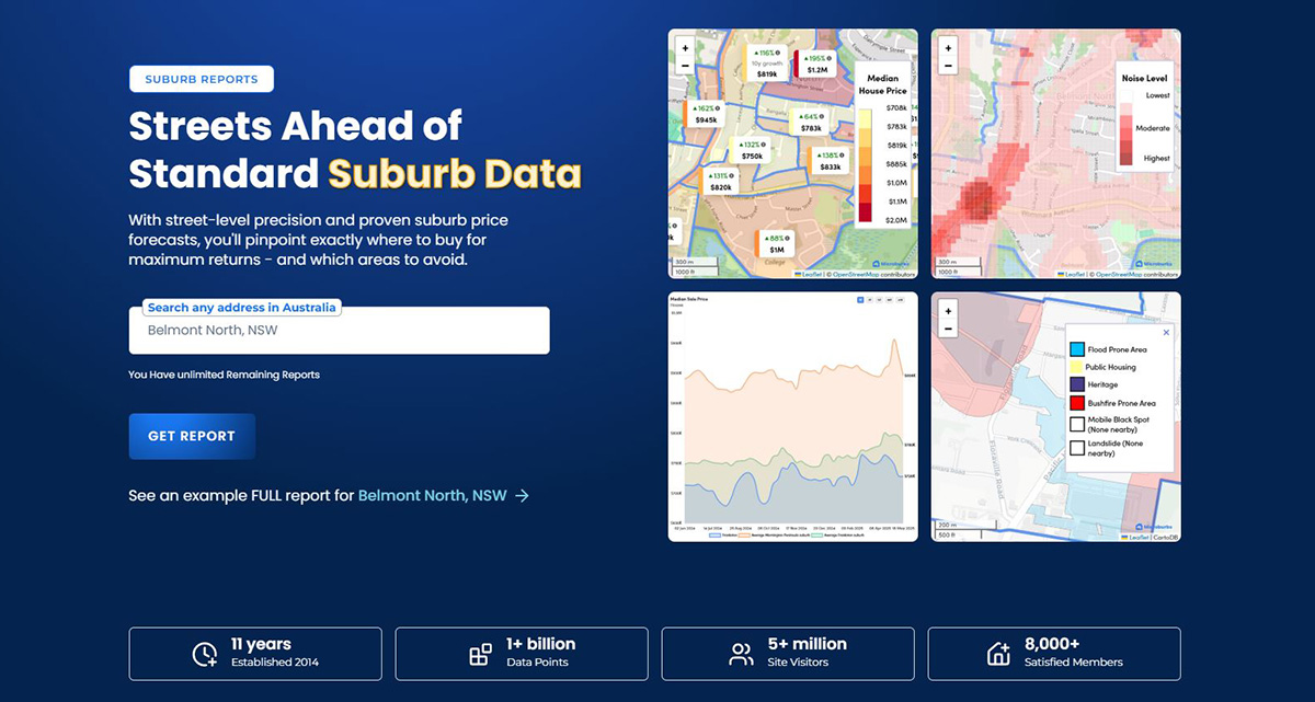 Suburb Reports - street-level precision and proven suburb price forecasts