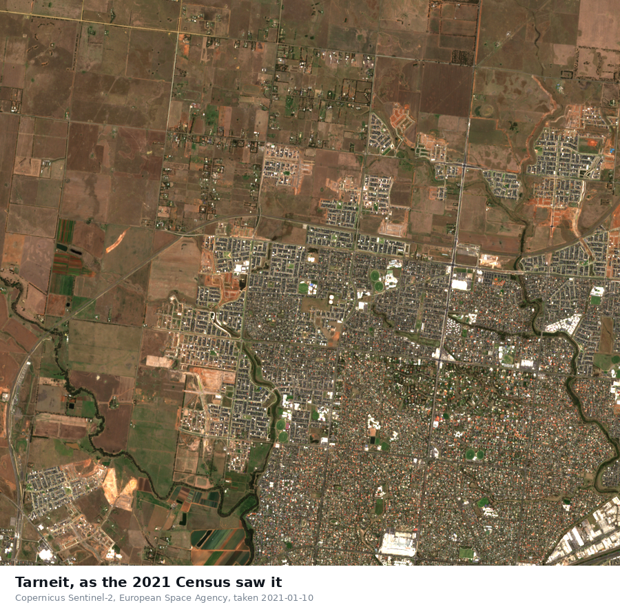 Tarneit from space in 2021