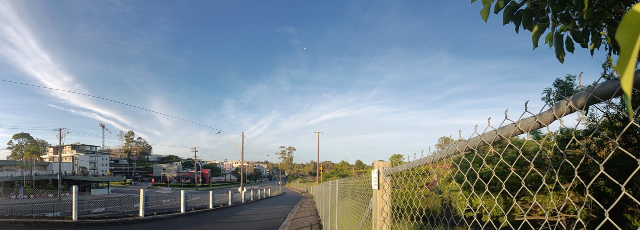 Asquith, NSW, Residential street next to a chain-link fence