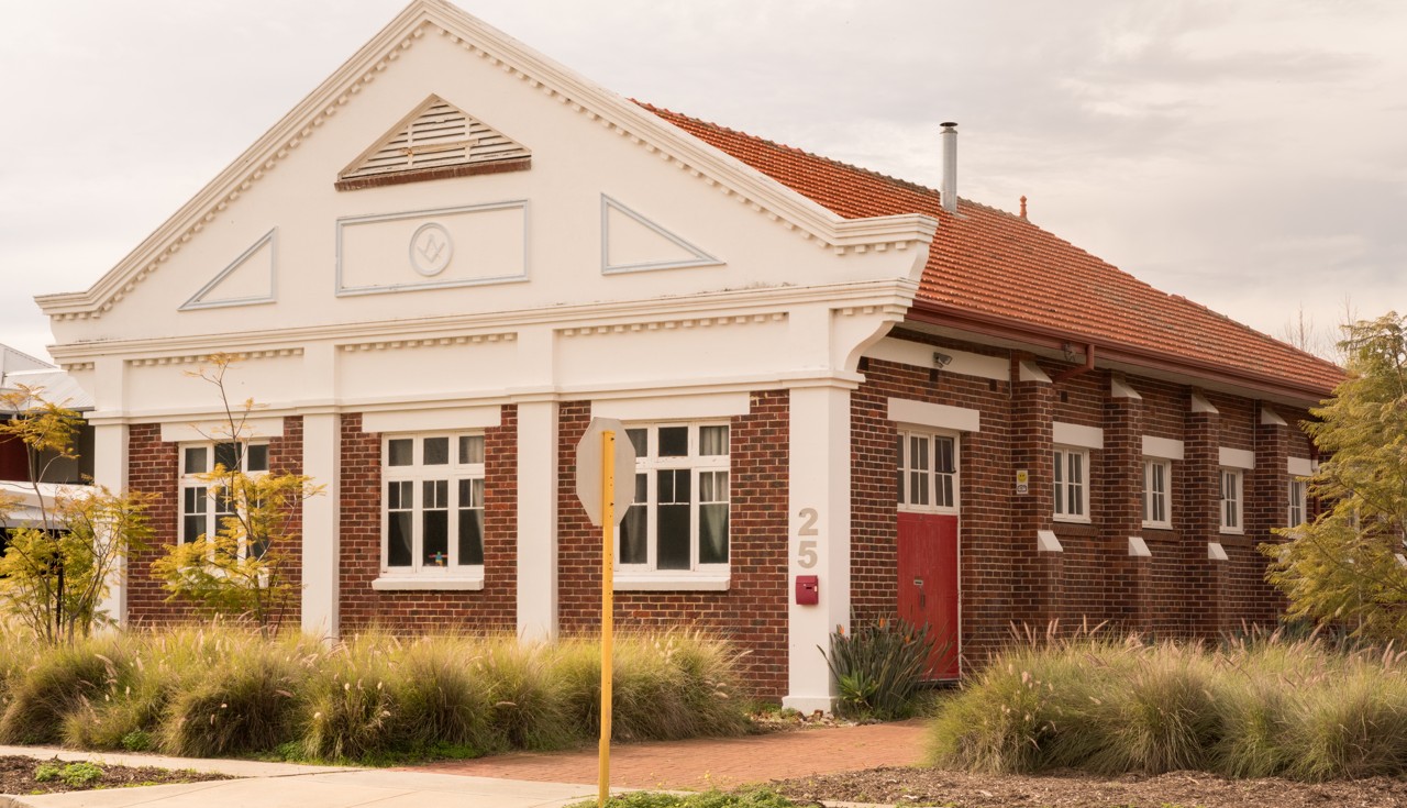 Bassendean, WA, Red brick building with a gabled roof