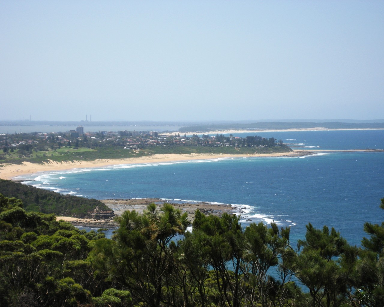 Bateau Bay, NSW, Coastal view with ocean and sandy beach