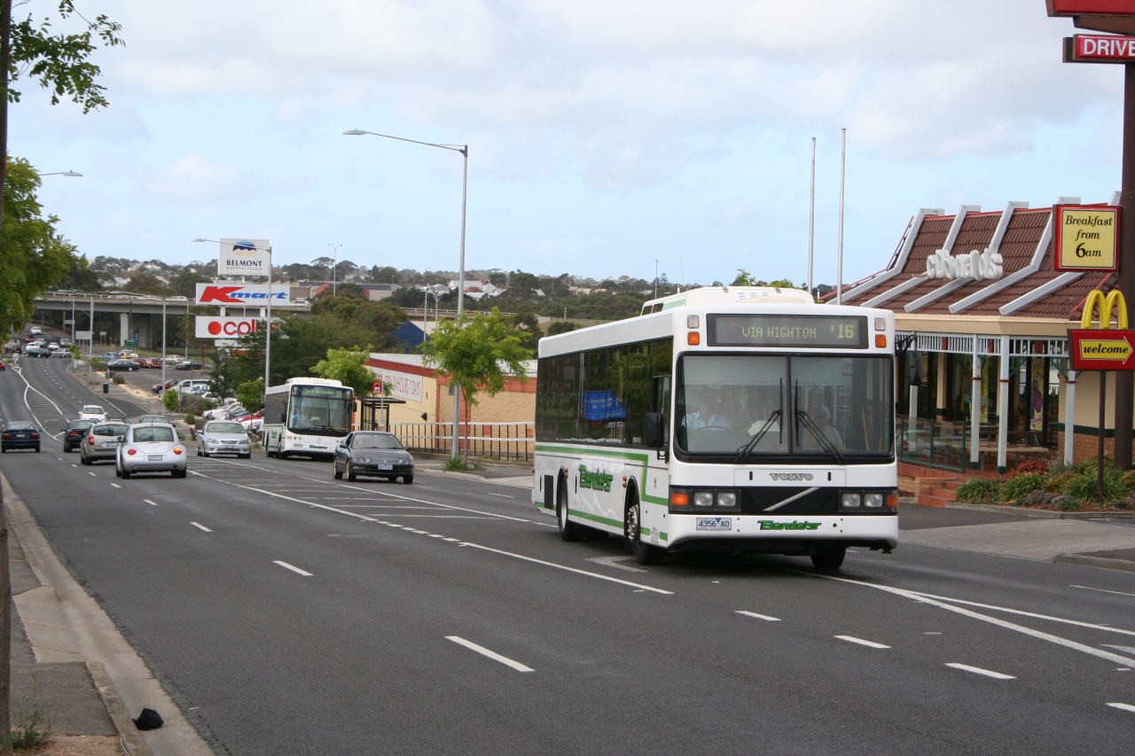 Belmont, VIC, McDonald's and buses on busy main road