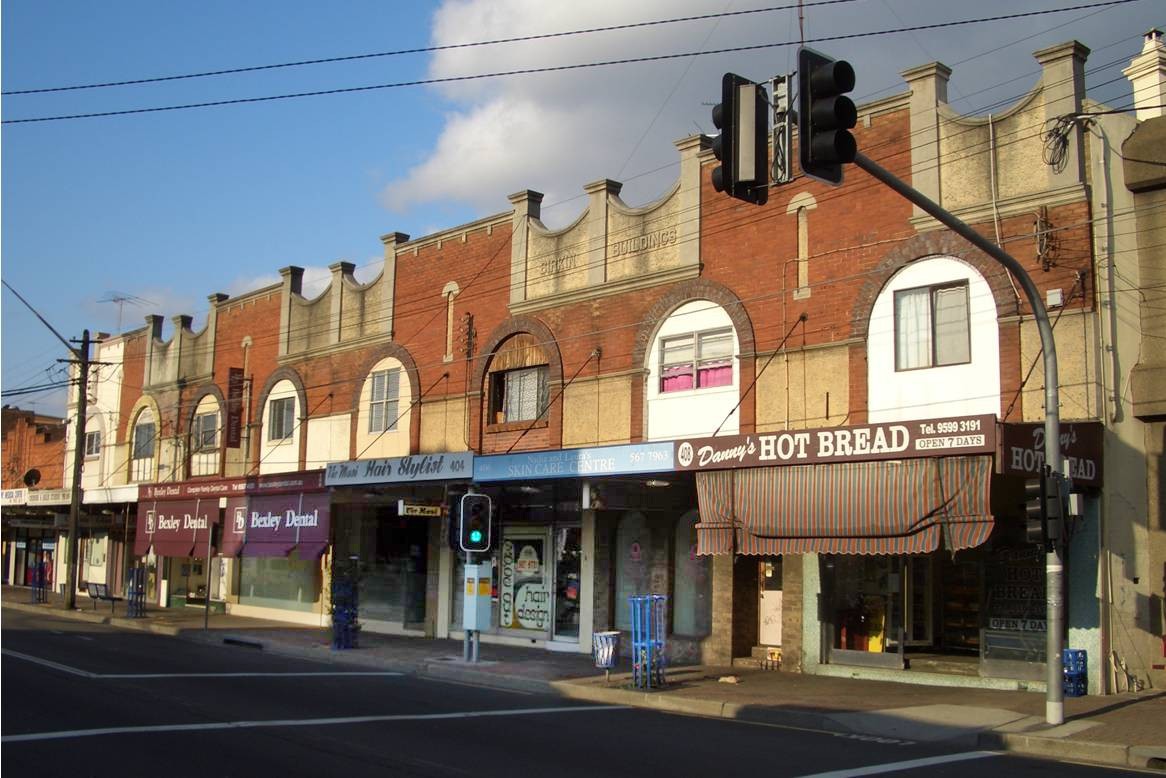 Bexley, NSW, Federation-style shopfronts on a street corner