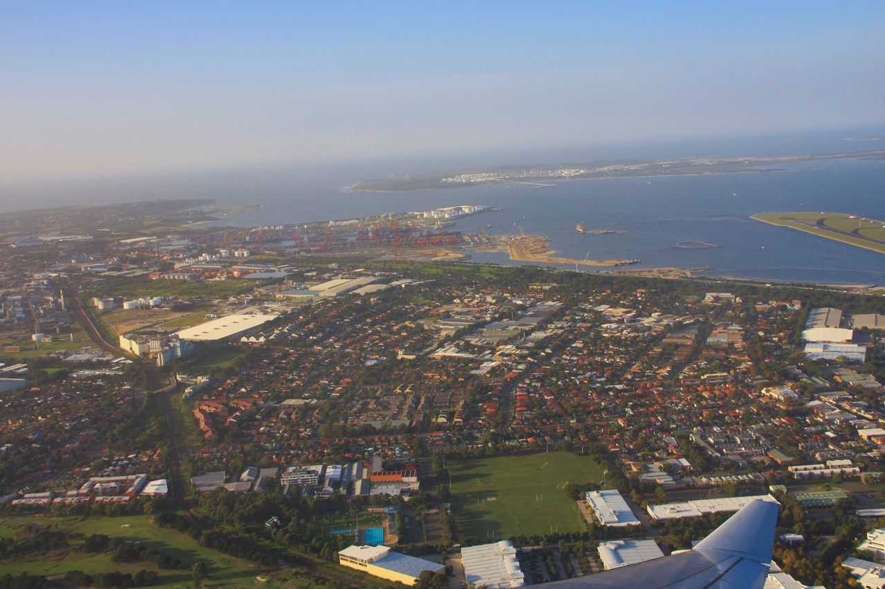 Botany, NSW, Aerial view of Port Botany and coastline