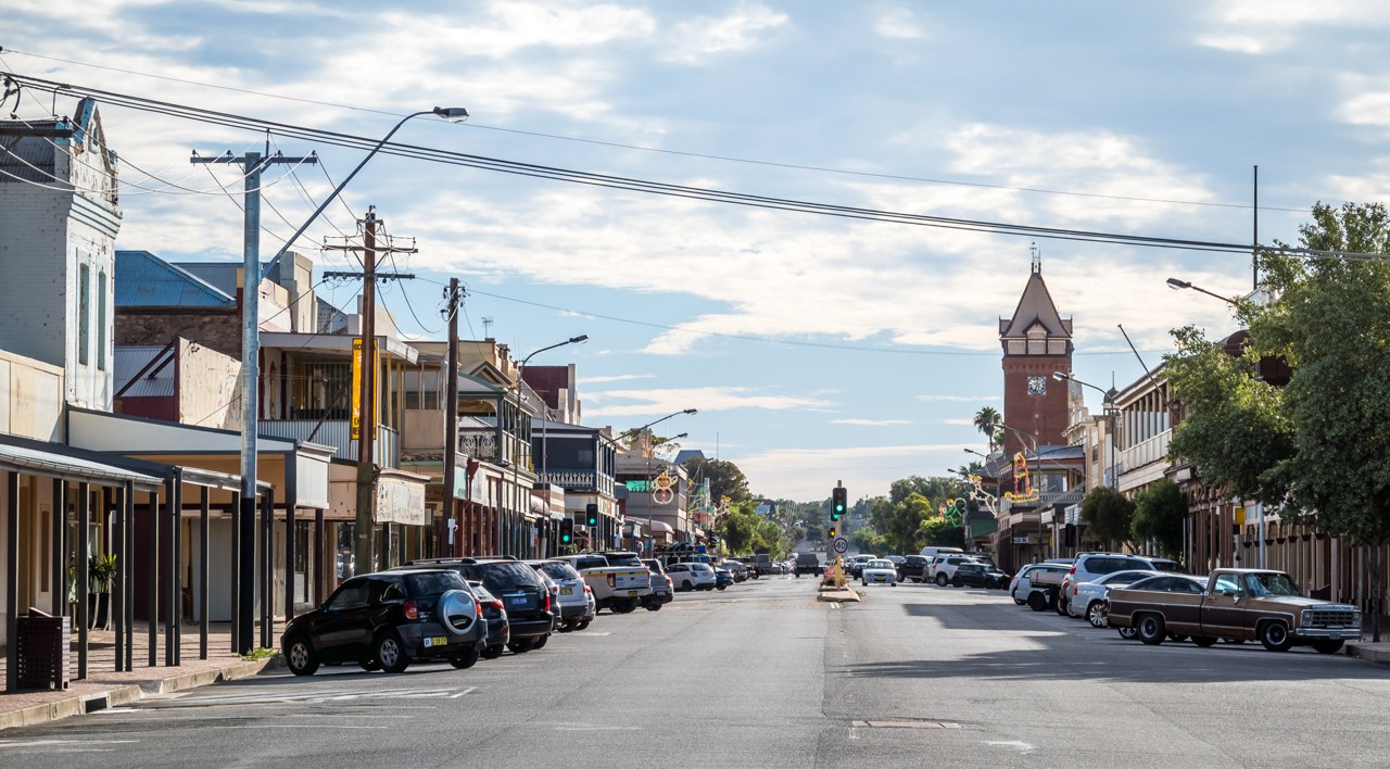 Broken Hill, NSW, Historic streetscape featuring the Town Hall