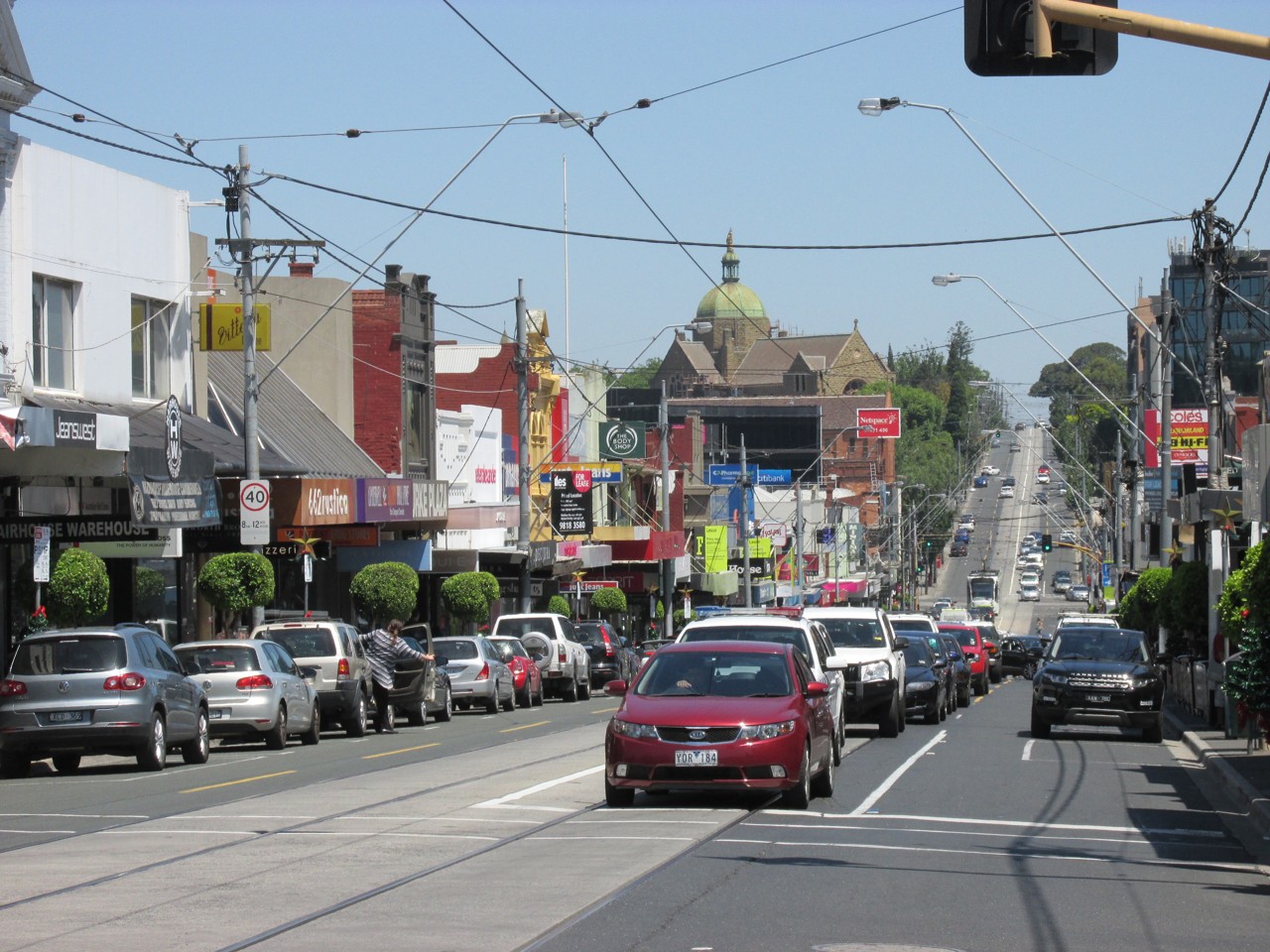 Camberwell, VIC, Commercial street with cars and shops