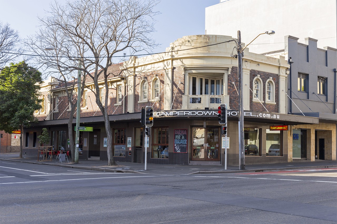 Camperdown, NSW, Historic hotel building on a street corner