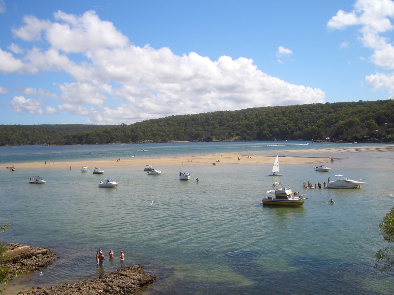 Caringbah South, NSW — Boats anchored near sandbars on a bay