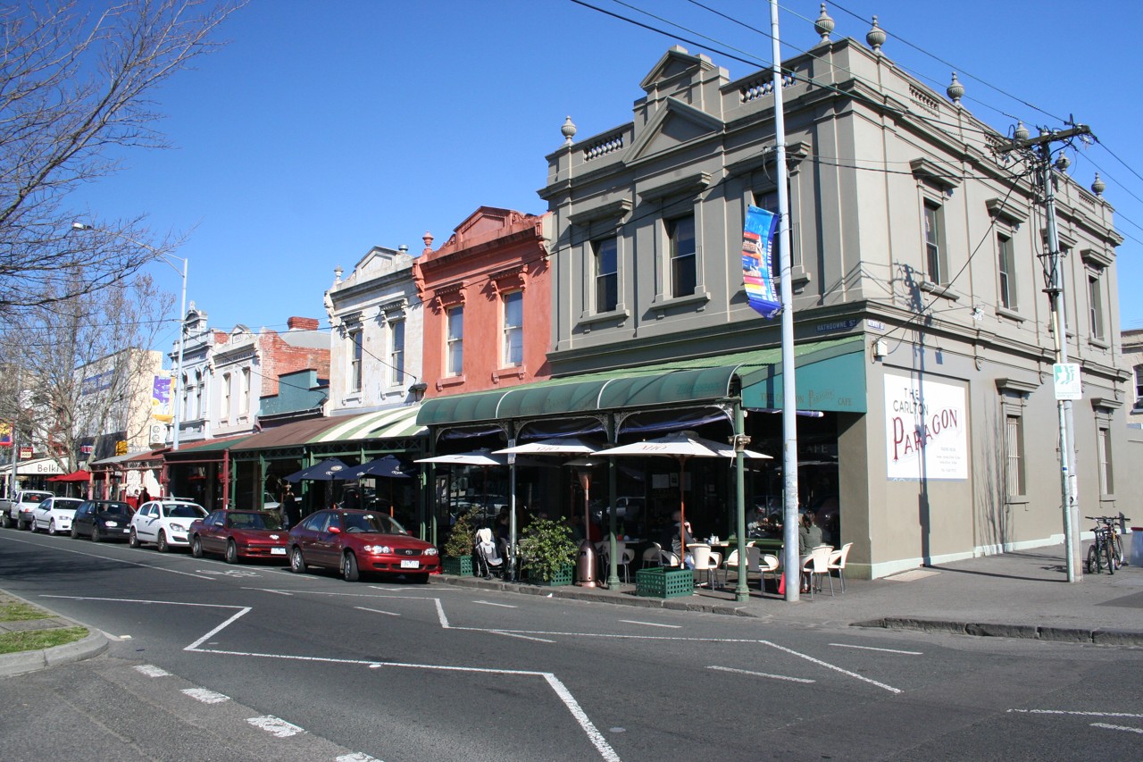 Carlton North, VIC — Historic shopfronts along a main street