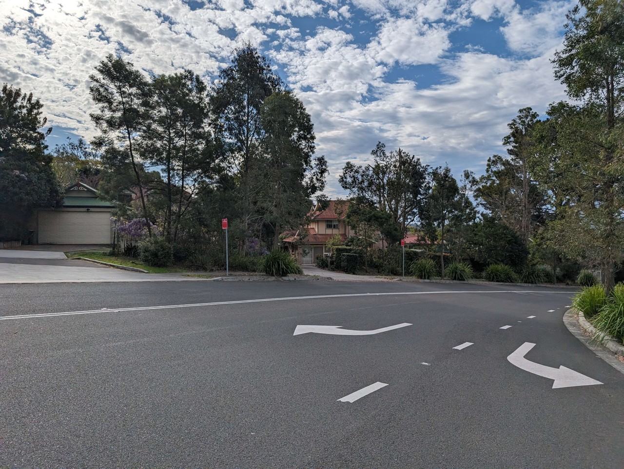Cherrybrook, NSW, Residential street with houses and trees