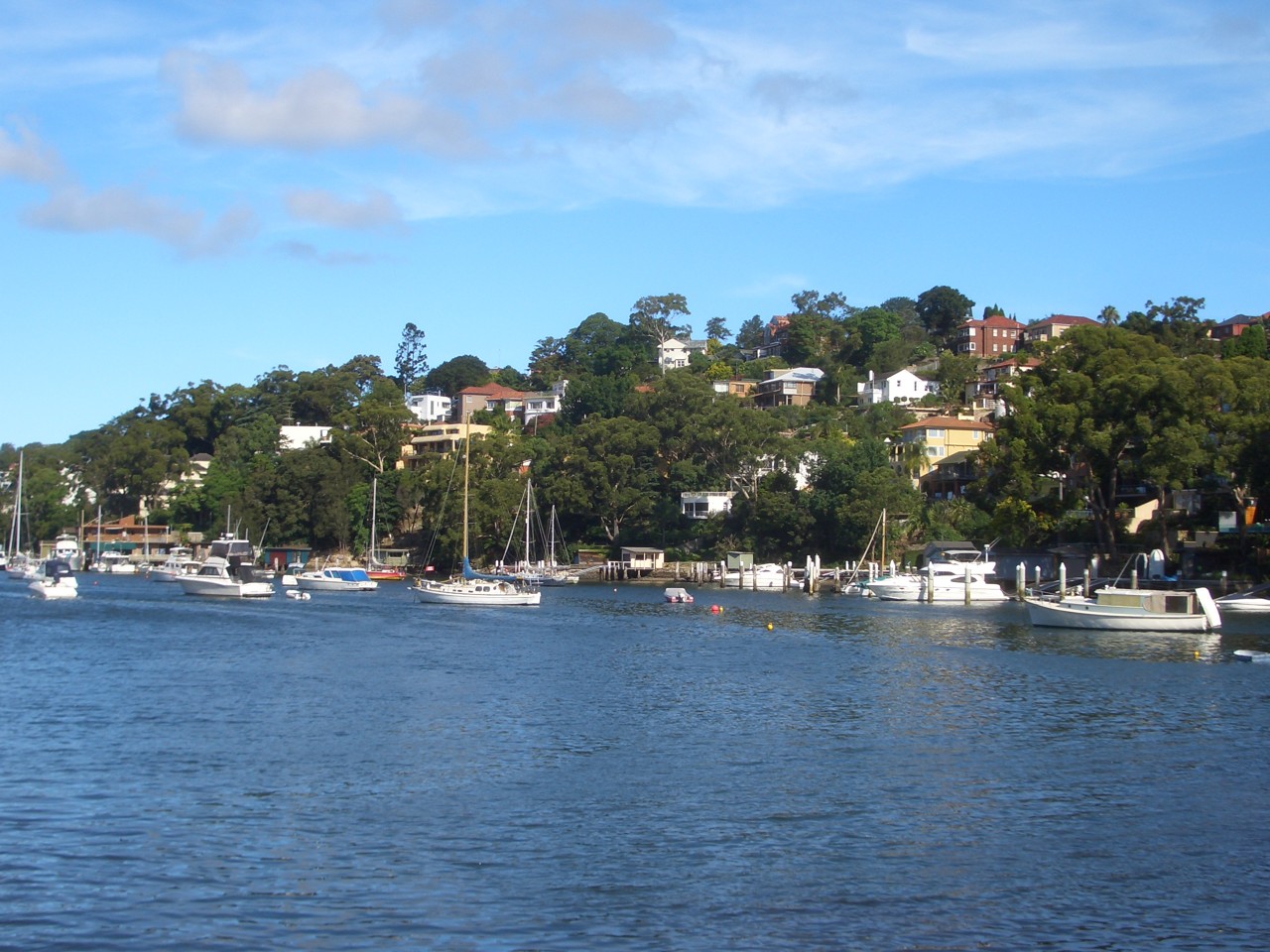 Cremorne, NSW, Boats moored along a suburban waterfront