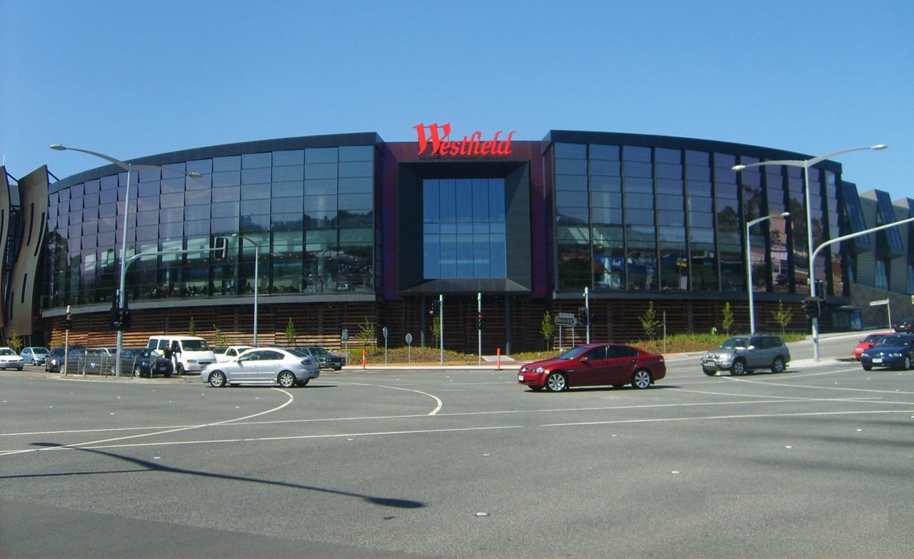Doncaster, VIC, Westfield shopping centre on corner street