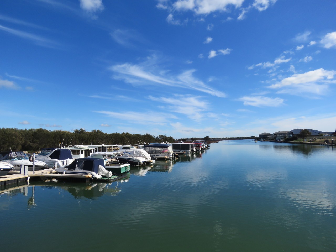 Dudley Park, WA, Boats docked at a marina on calm water