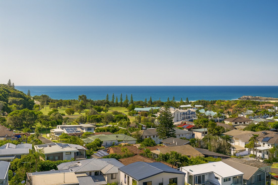 East Ballina, NSW, Residential area with ocean in the background