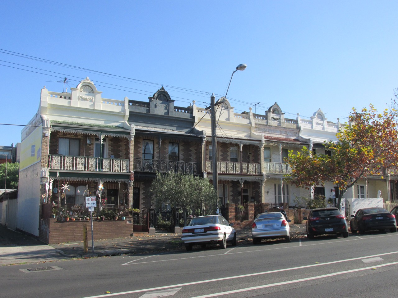 Essendon, VIC, Victorian terrace houses on a suburban street