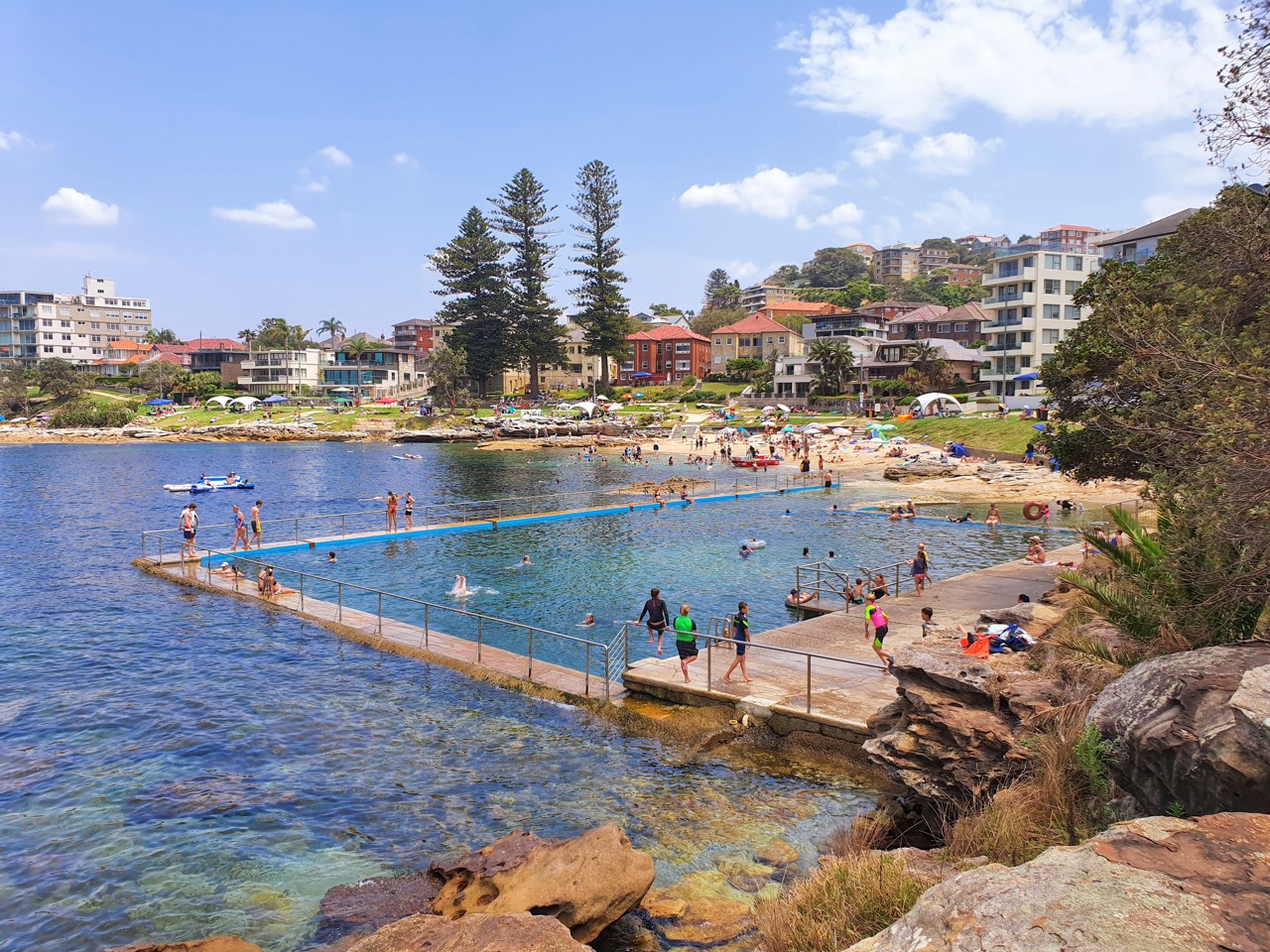Fairlight, NSW, Ocean pool next to a rocky shoreline