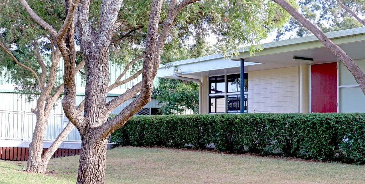 Glenvale, QLD, Trees and hedges near a modern building