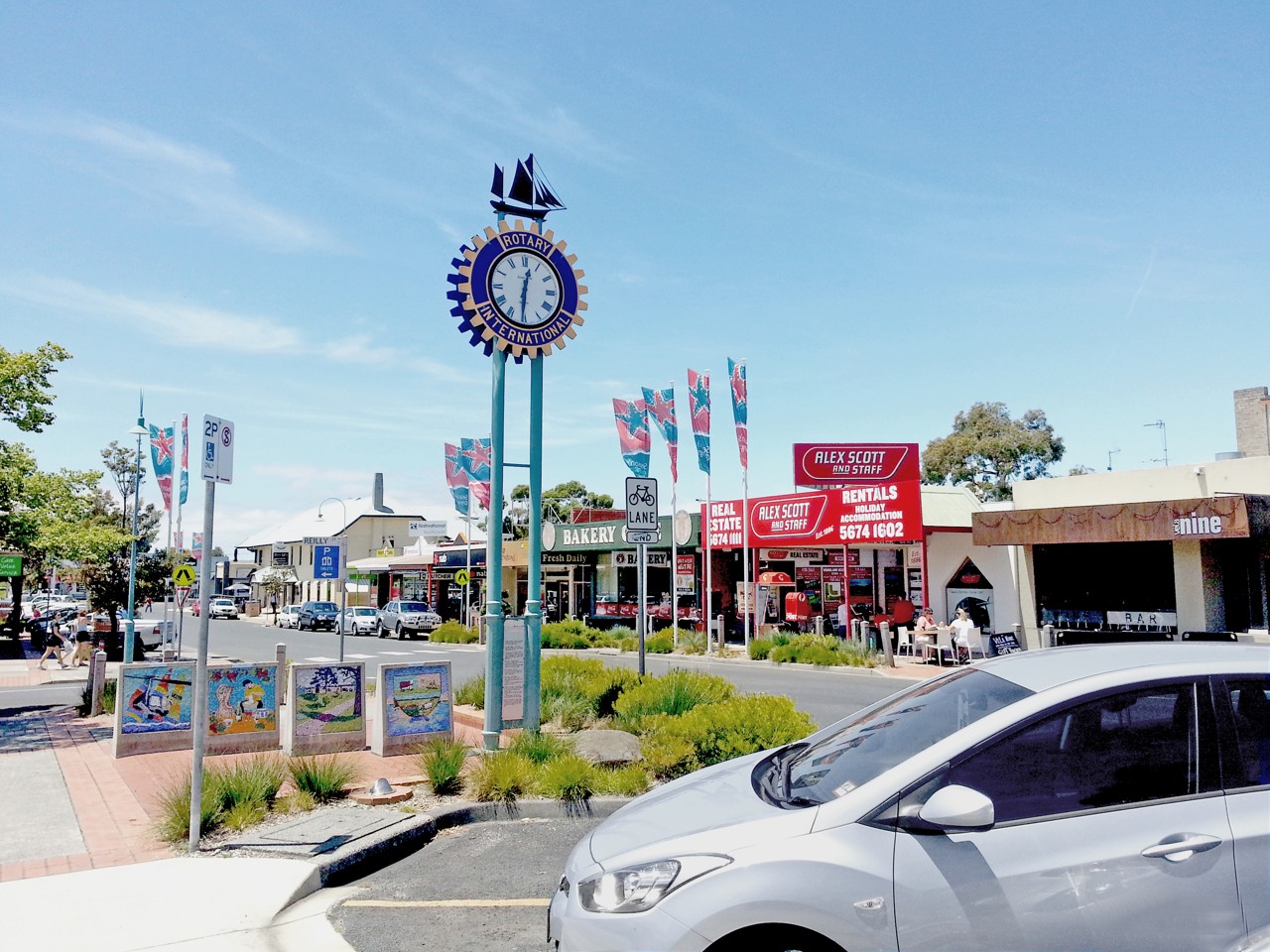 Inverloch, VIC, Clock tower on Abeckett Street shopping area
