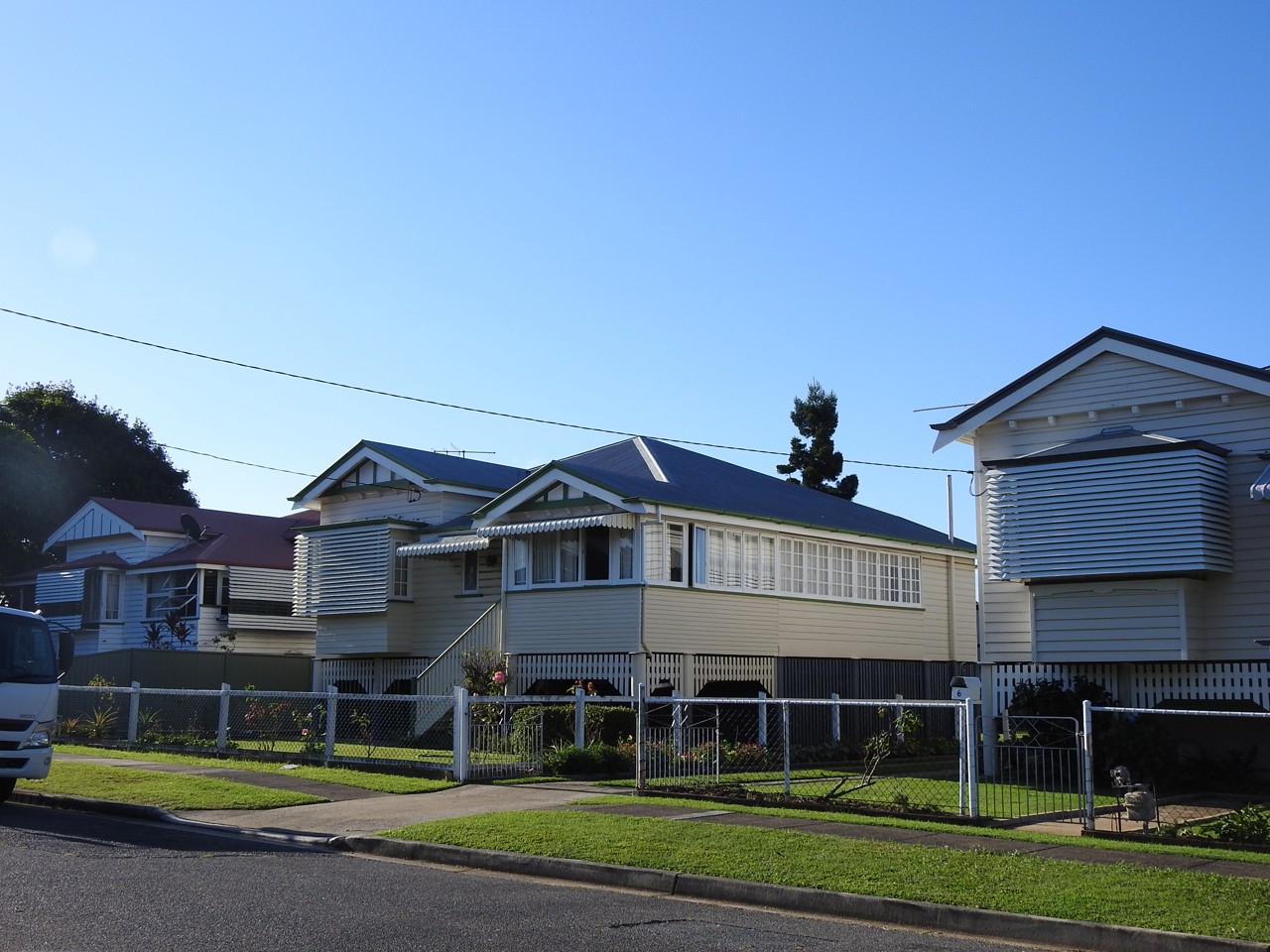 Kedron, QLD, Queenslander homes on a suburban street