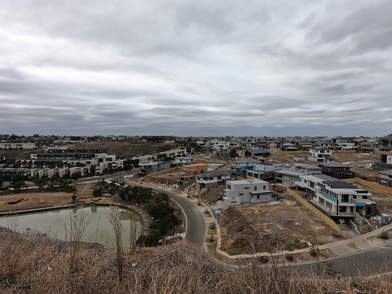 Keilor East, VIC, Residential development with new houses and road