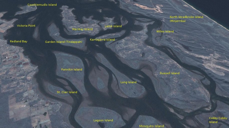 Macleay Island, QLD, Aerial view of Moreton Bay islands and waterways